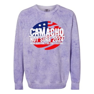 Camacho Not Sure For President 2024 Usa Colorblast Crewneck Sweatshirt