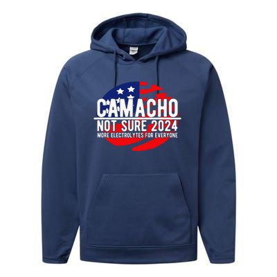 Camacho Not Sure For President 2024 Usa Performance Fleece Hoodie