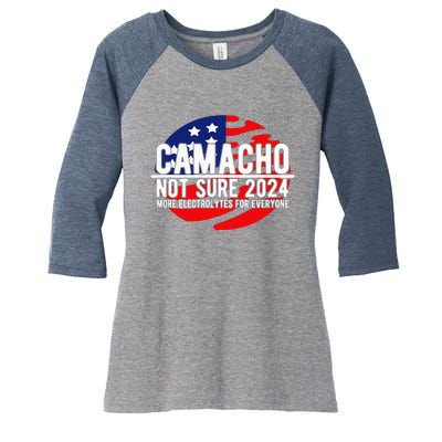 Camacho Not Sure For President 2024 Usa Women's Tri-Blend 3/4-Sleeve Raglan Shirt