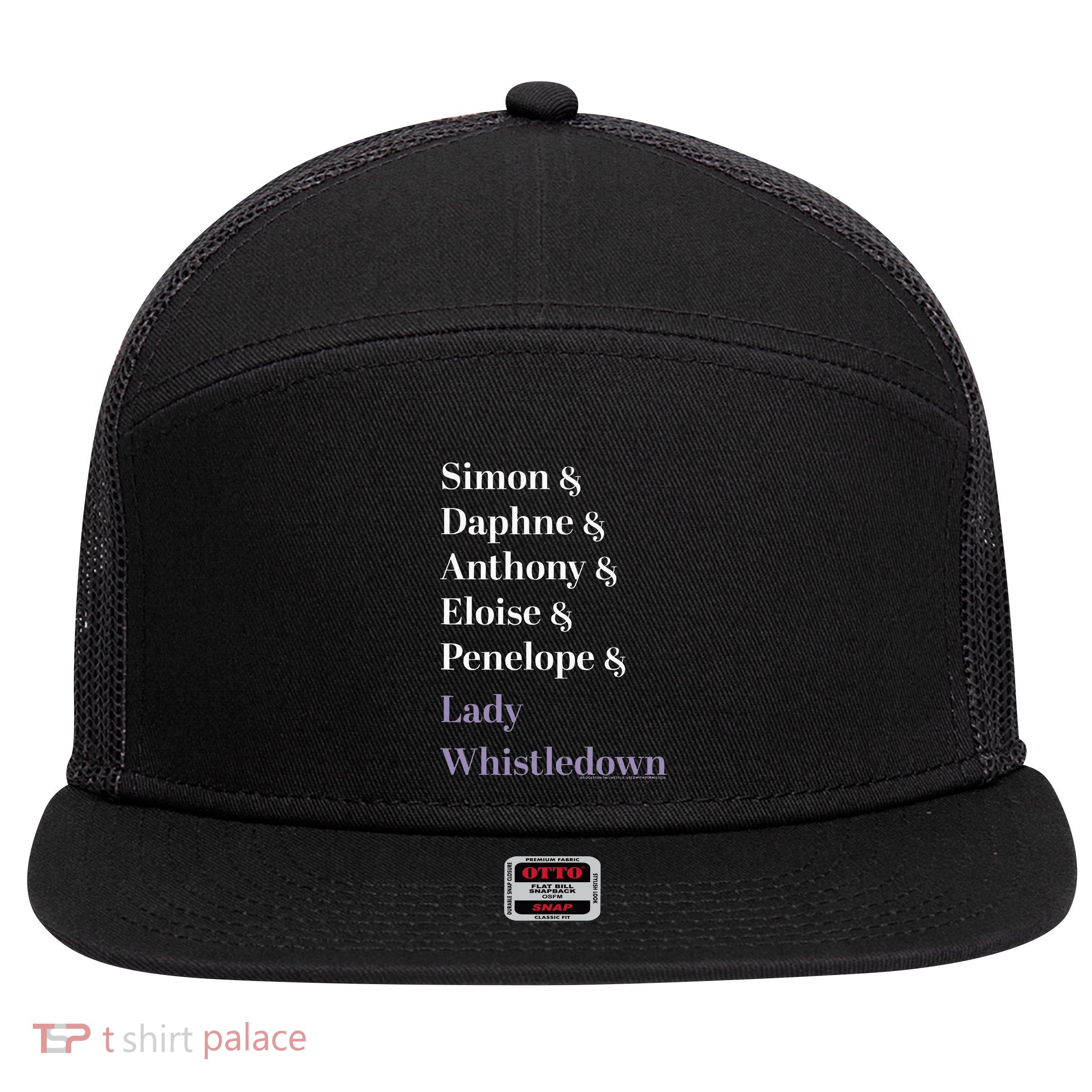 Character Name Stack 7 Panel Mesh Trucker Snapback Hat