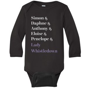 Character Name Stack Baby Long Sleeve Bodysuit