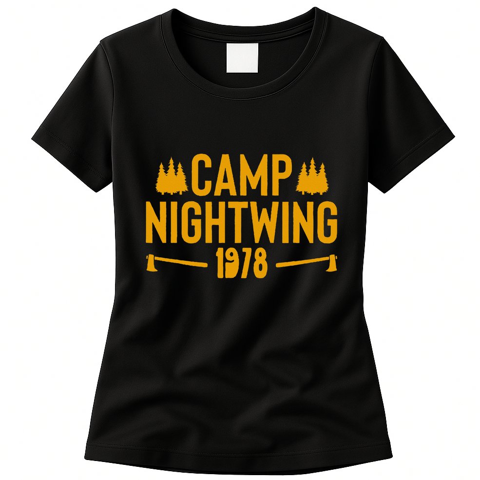 Camp Nightwing Scary Horror Halloween Costume Womens T-Shirt