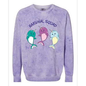 Cool Narwhal Squad Gift Great Gift Funny Birthday Gift Colorblast Crewneck Sweatshirt