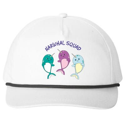 Cool Narwhal Squad Gift Great Gift Funny Birthday Gift Snapback Five-Panel Rope Hat