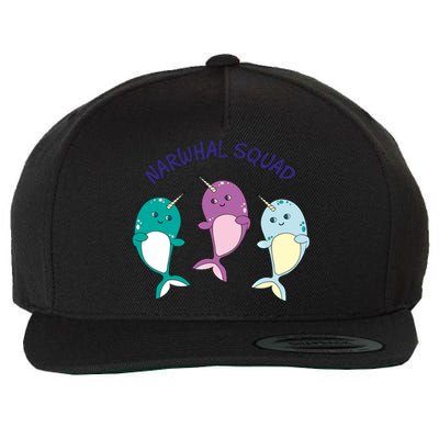 Cool Narwhal Squad Gift Great Gift Funny Birthday Gift Wool Snapback Cap