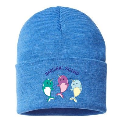 Cool Narwhal Squad Gift Great Gift Funny Birthday Gift Sustainable Knit Beanie