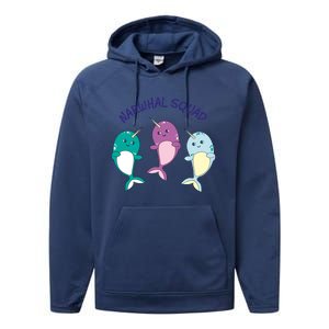 Cool Narwhal Squad Gift Great Gift Funny Birthday Gift Performance Fleece Hoodie