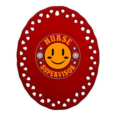 Cute Nurse Supervisor Outfit Rn Nursing Leadership Meaningful Gift Ceramic Oval Ornament