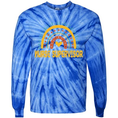 Cute Nurse Supervisor Rainbow Rn Nursing Leadership Gift Tie-Dye Long Sleeve Shirt