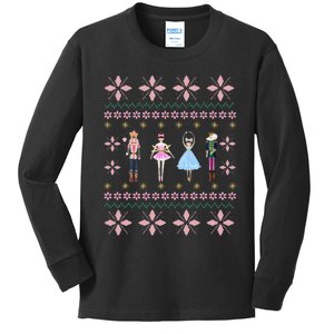 Christmas Nutcracker Squad Ballet Dance Funny Xmas Holiday Kids Long Sleeve Shirt