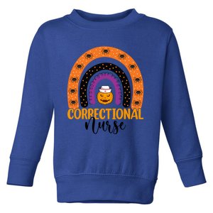 Correctional Nurse Spooky Halloween Pumpkin Rainbow Nursing Gift Toddler Sweatshirt