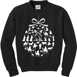 christmas nativity scene ornament  Kids Sweatshirt