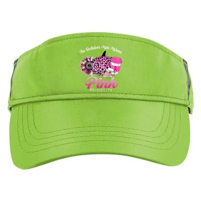 Cute Nurse Scrub Life In October We Wear Pin.K Breast Cancer Adult Drive Performance Visor