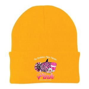 Cute Nurse Scrub Life In October We Wear Pin.K Breast Cancer Knit Cap Winter Beanie