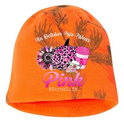 Cute Nurse Scrub Life In October We Wear Pin.K Breast Cancer Kati - Camo Knit Beanie