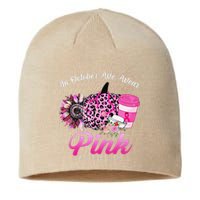 Cute Nurse Scrub Life In October We Wear Pin.K Breast Cancer Sustainable Beanie