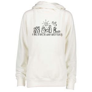 Christian Nativity Scene Womens Funnel Neck Pullover Hood