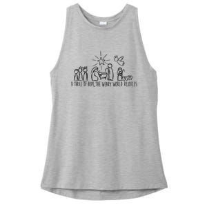 Christian Nativity Scene Ladies PosiCharge Tri-Blend Wicking Tank