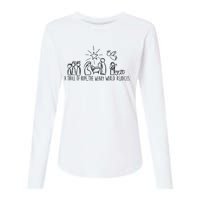 Christian Nativity Scene Womens Cotton Relaxed Long Sleeve T-Shirt