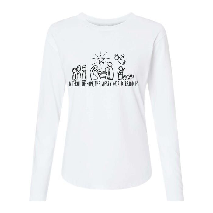 Christian Nativity Scene Womens Cotton Relaxed Long Sleeve T-Shirt