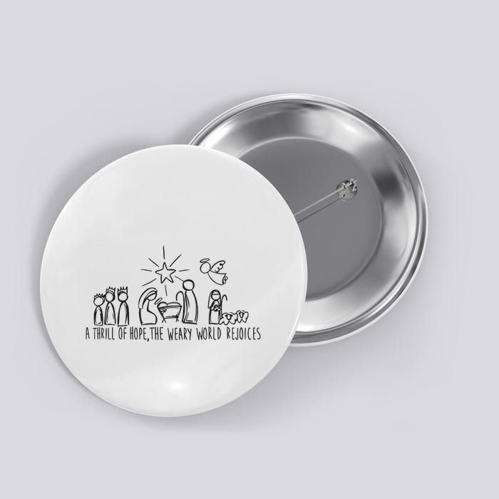 Christian Nativity Scene Button