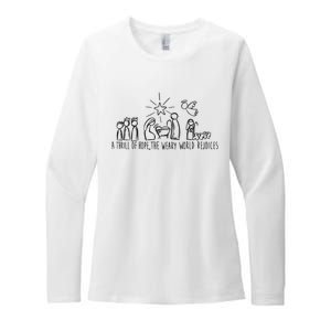 Christian Nativity Scene Womens CVC Long Sleeve Shirt