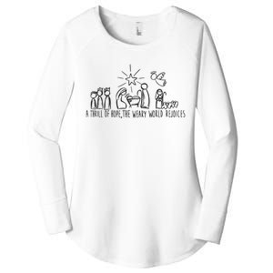 Christian Nativity Scene Women's Perfect Tri Tunic Long Sleeve Shirt