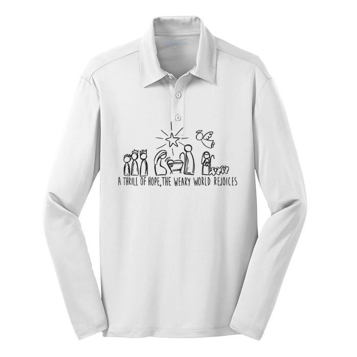 Christian Nativity Scene Silk Touch Performance Long Sleeve Polo