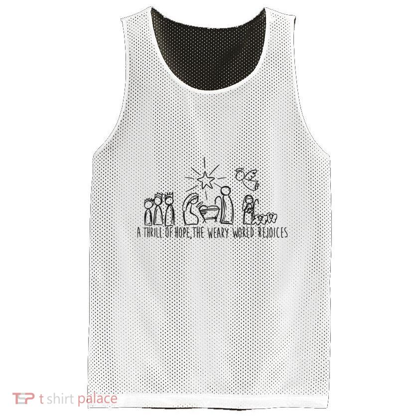 Christian Nativity Scene Mesh Reversible Basketball Jersey Tank
