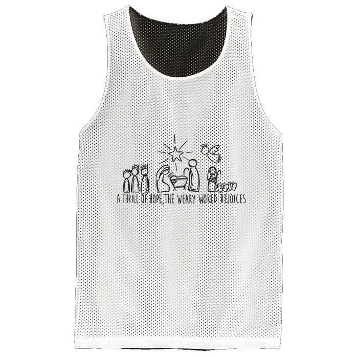 Christian Nativity Scene Mesh Reversible Basketball Jersey Tank