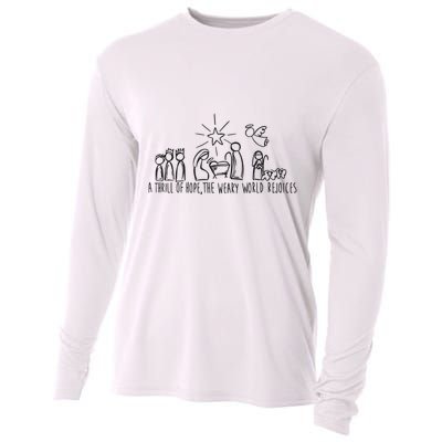 Christian Nativity Scene Cooling Performance Long Sleeve Crew