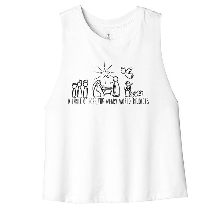 Christian Nativity Scene Women's Racerback Cropped Tank