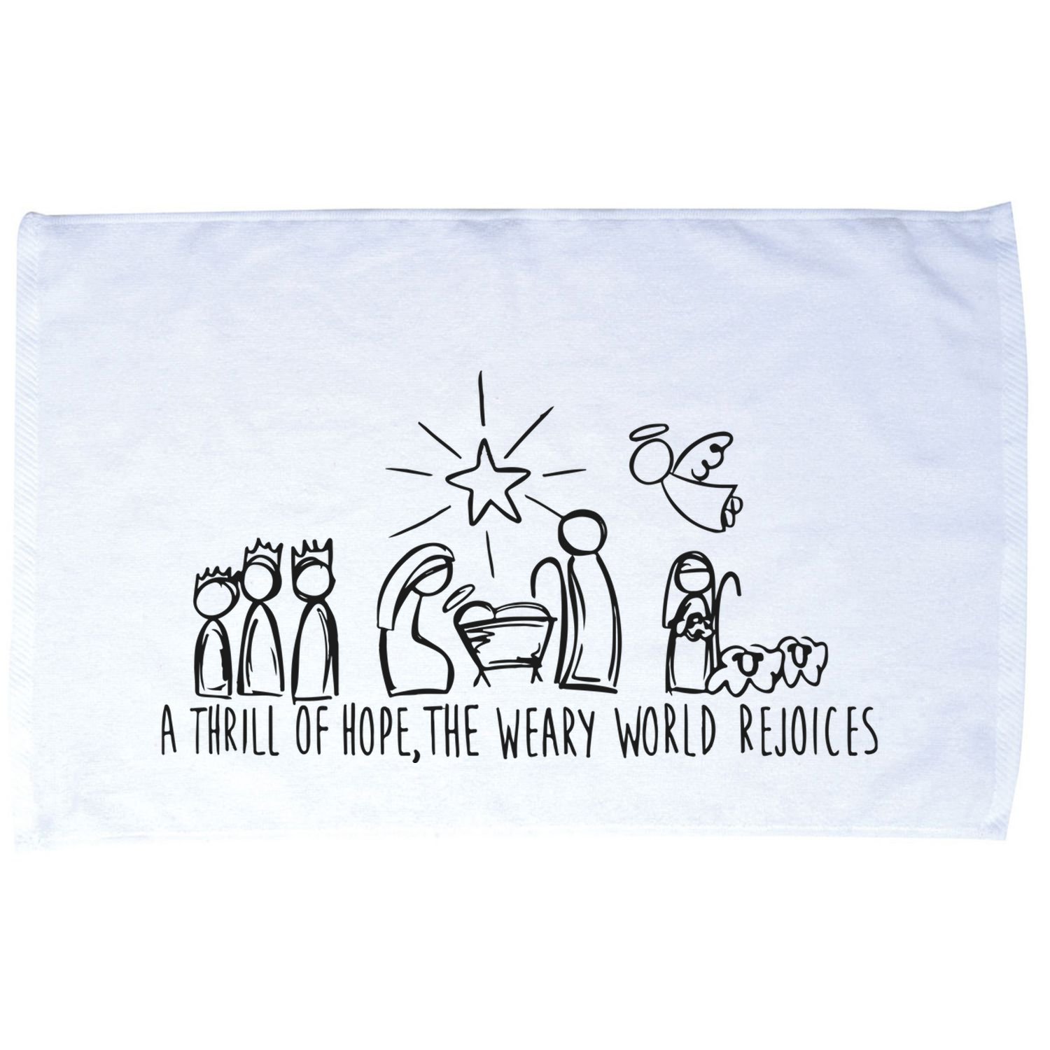 Christian Nativity Scene Microfiber Hand Towel