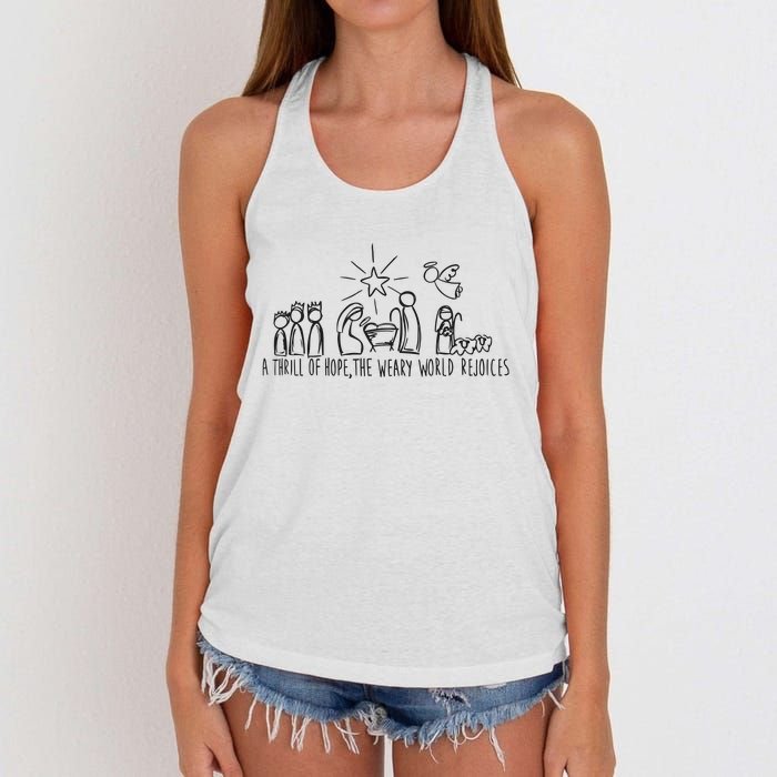 Christian Nativity Scene Women's Knotted Racerback Tank