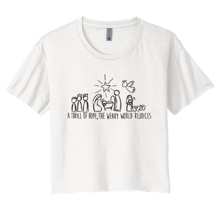 Christian Nativity Scene Women's Crop Top Tee