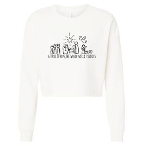 Christian Nativity Scene Cropped Pullover Crew