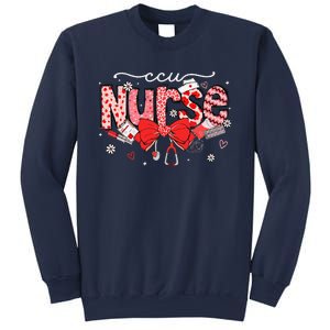 Ccu Nurse Stethoscope Coquette Bow Heart Valentine Nursing Sweatshirt