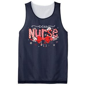 Ccu Nurse Stethoscope Coquette Bow Heart Valentine Nursing Mesh Reversible Basketball Jersey Tank