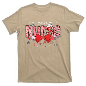 Ccu Nurse Stethoscope Coquette Bow Heart Valentine Nursing T-Shirt