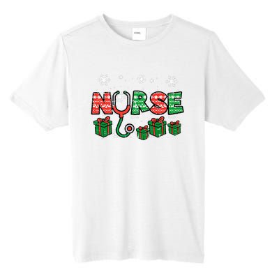 Christmas Nurse Stethoscope Xmas Nursing Scrub Top RN Tall Fusion ChromaSoft Performance T-Shirt