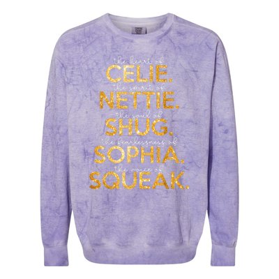 Celie Nettie Shug Sophia Squeak Colorblast Crewneck Sweatshirt