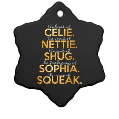 Celie Nettie Shug Sophia Squeak Ceramic Star Ornament