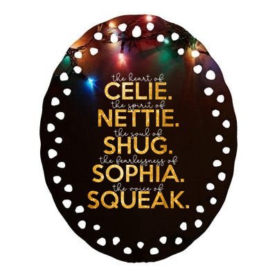 Celie Nettie Shug Sophia Squeak Ceramic Oval Ornament