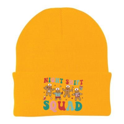 Christmas Night Shift Squad Funny Xmas Squad Gingerbread Cookie Knit Cap Winter Beanie