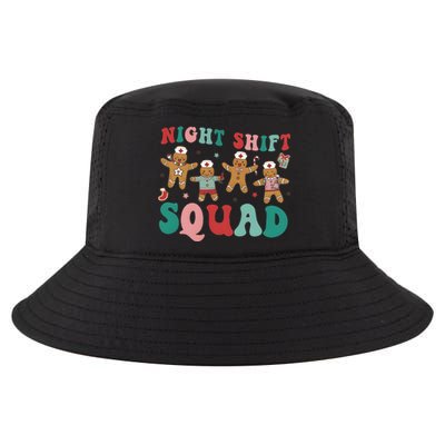 Christmas Night Shift Squad Funny Xmas Squad Gingerbread Cookie Cool Comfort Performance Bucket Hat