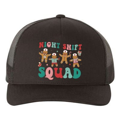 Christmas Night Shift Squad Funny Xmas Squad Gingerbread Cookie Yupoong Adult 5-Panel Trucker Hat