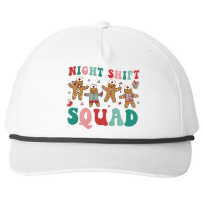 Christmas Night Shift Squad Funny Xmas Squad Gingerbread Cookie Snapback Five-Panel Rope Hat