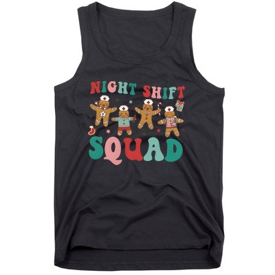 Christmas Night Shift Squad Funny Xmas Squad Gingerbread Cookie Tank Top