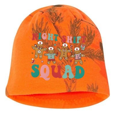 Christmas Night Shift Squad Funny Xmas Squad Gingerbread Cookie Kati - Camo Knit Beanie