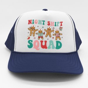 Christmas Night Shift Squad Funny Xmas Squad Gingerbread Cookie Trucker Hat